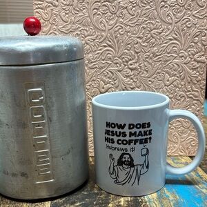 White Coffee Mug with Humorous Jesus Design